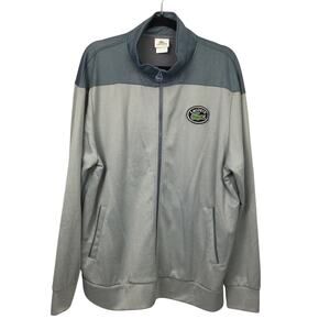 Lacoste Sport Gray Activewear Embroidered Patch Retro Full Zip Jacket Men's 3X